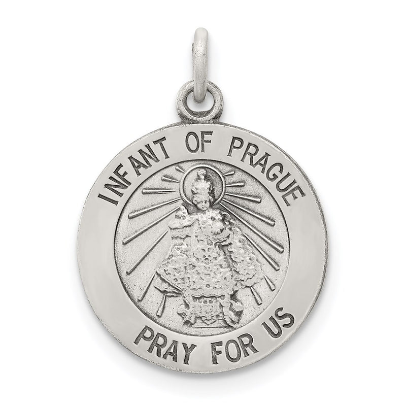 Sterling Silver Antiqued Infant Of Prague Medal