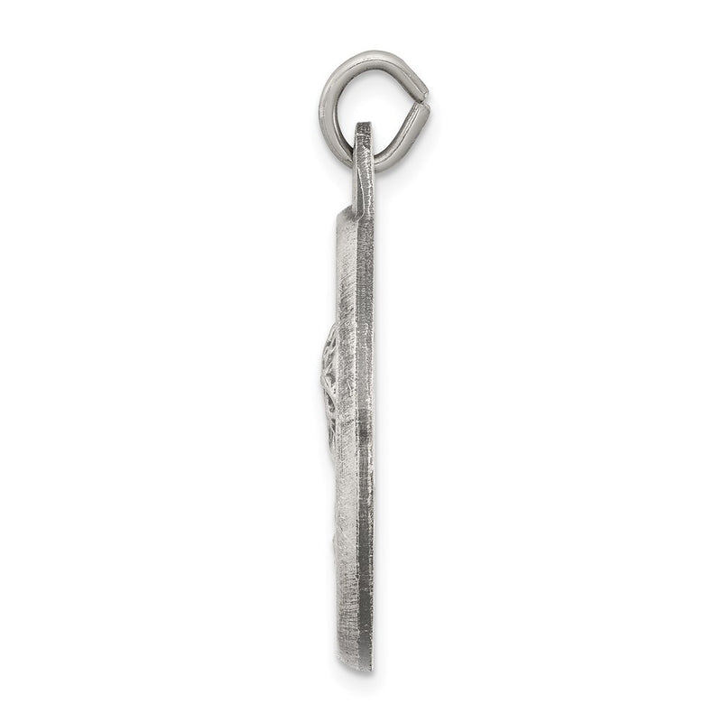 Sterling Silver Antiqued Jesus Medal