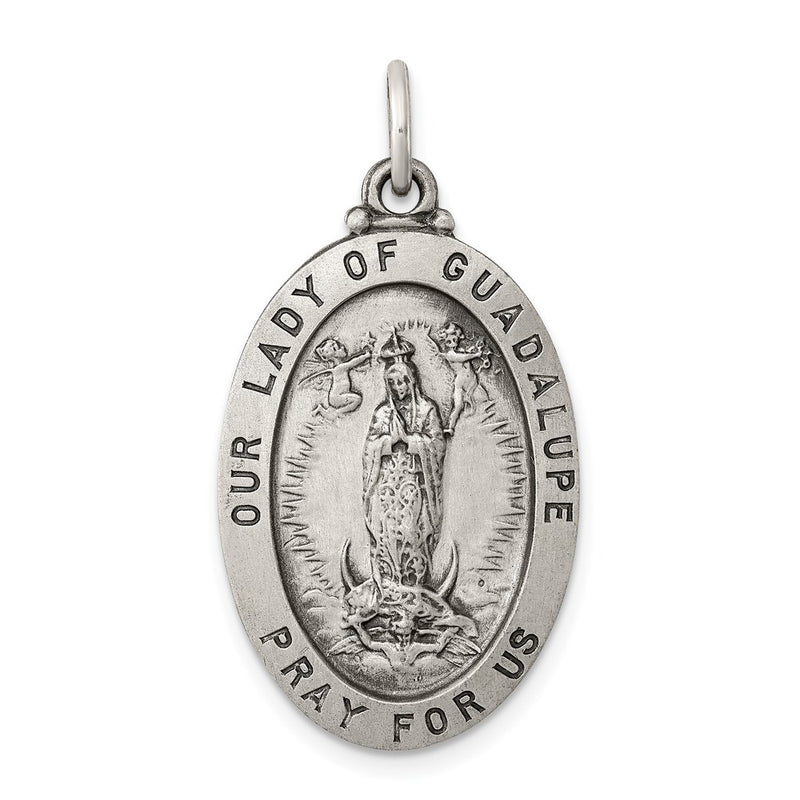 Sterling Silver Antiqued Our Lady Of Guadalupe Medal