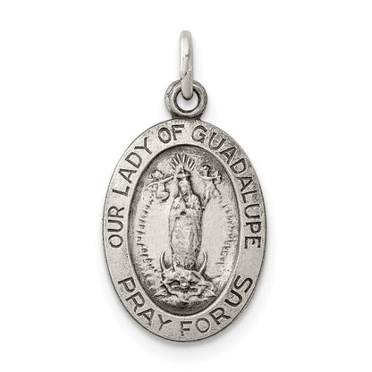 Sterling Silver Antiqued Our Lady Of Guadalupe Medal