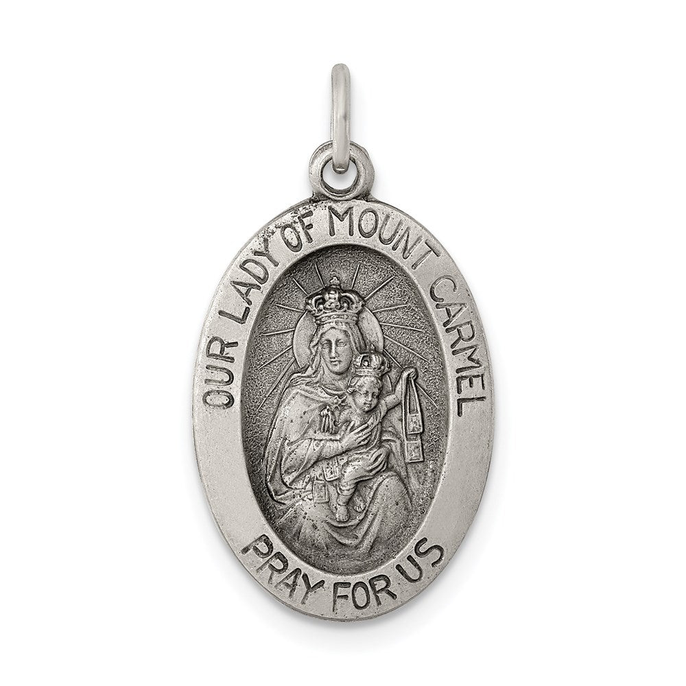 Sterling Silver Antiqued Our Lady Of Mt.Carmel Medal