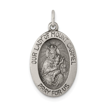 Sterling Silver Antiqued Our Lady Of Mt.Carmel Medal