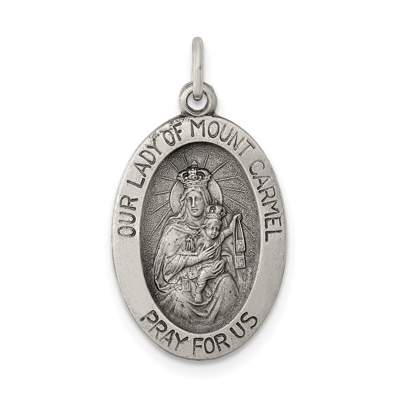 Sterling Silver Antiqued Our Lady Of Mt.Carmel Medal