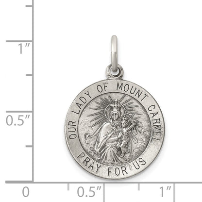 Sterling Silver Antiqued Our Lady Of Mount Carmel Medal