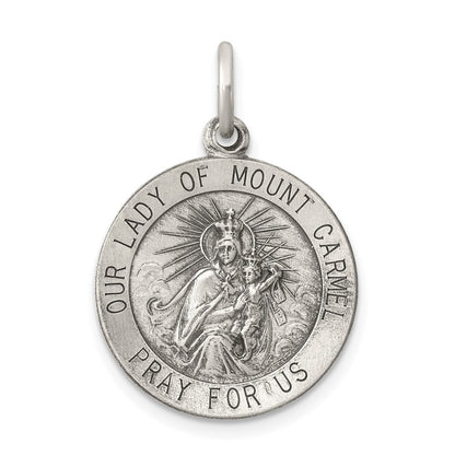 Sterling Silver Antiqued Our Lady Of Mount Carmel Medal
