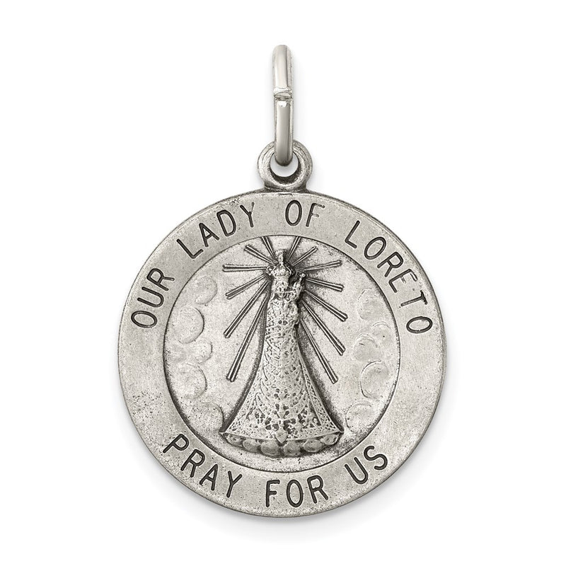 Sterling Silver Antiqued Our Lady Of Loreto Medal