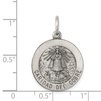 Sterling Silver Antiqued Caridad Del Cobre Medal