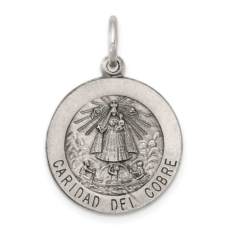 Sterling Silver Antiqued Caridad Del Cobre Medal