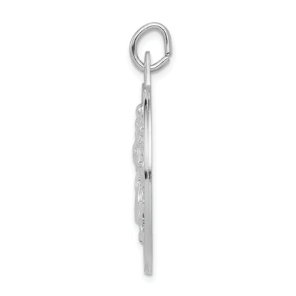Sterling Silver Rhodium-Plated St. Christopher Medal