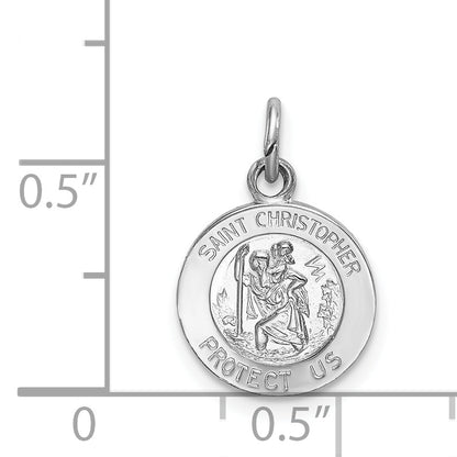 Sterling Silver Rhodium-Plated Saint Christopher Medal