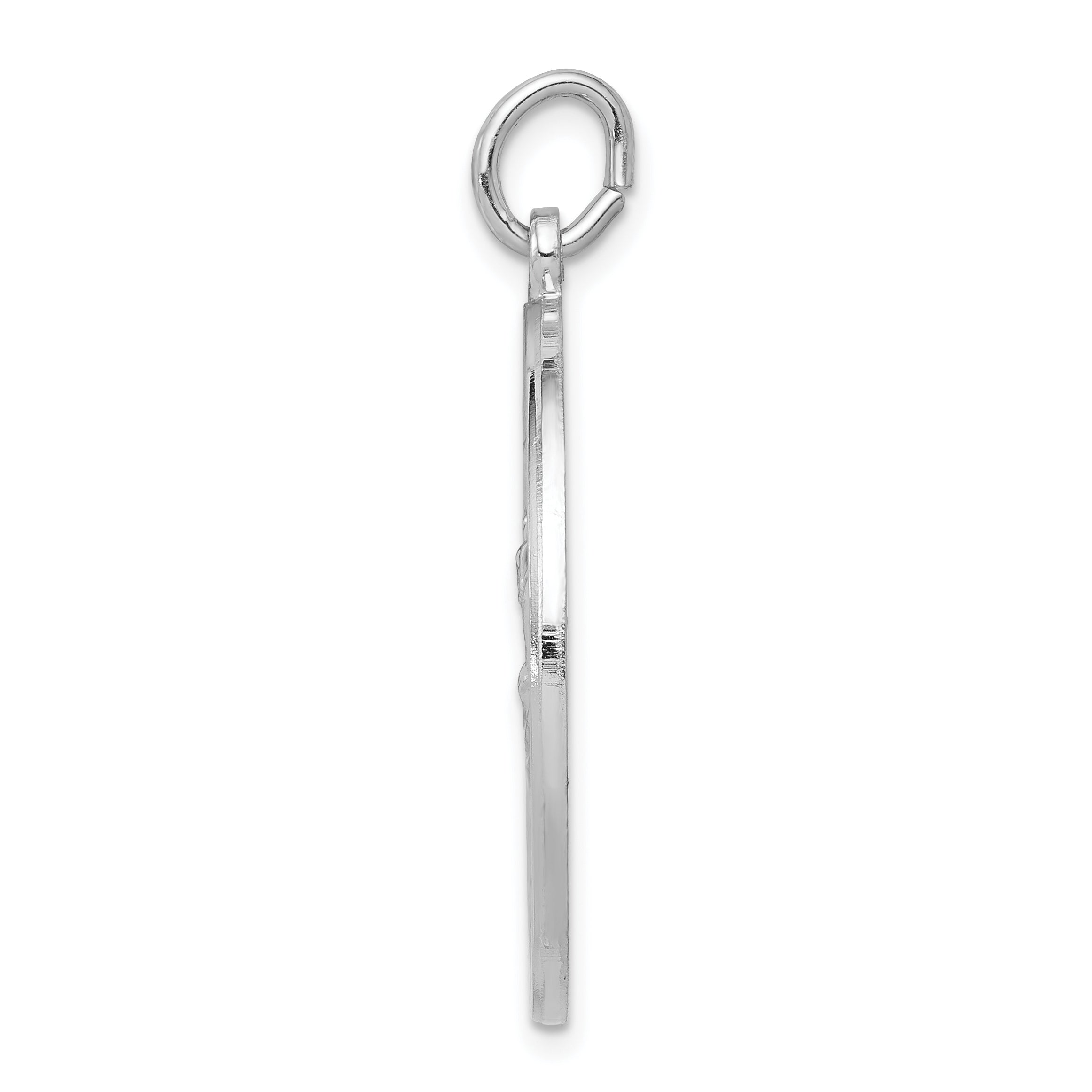 Sterling Silver Rhodium-Plated Saint Christopher Medal