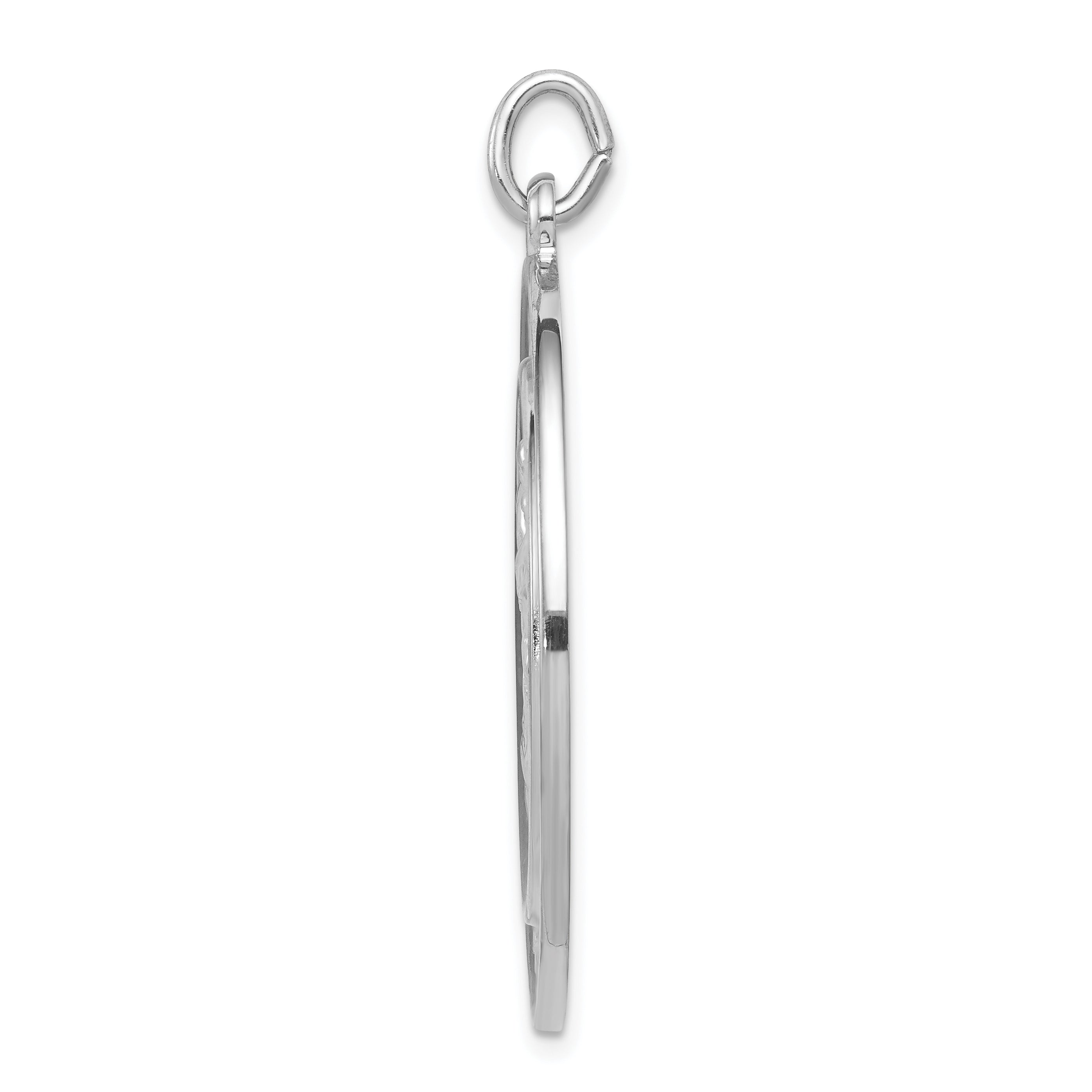 Sterling Silver Rhodium-Plated Saint Christopher Medal
