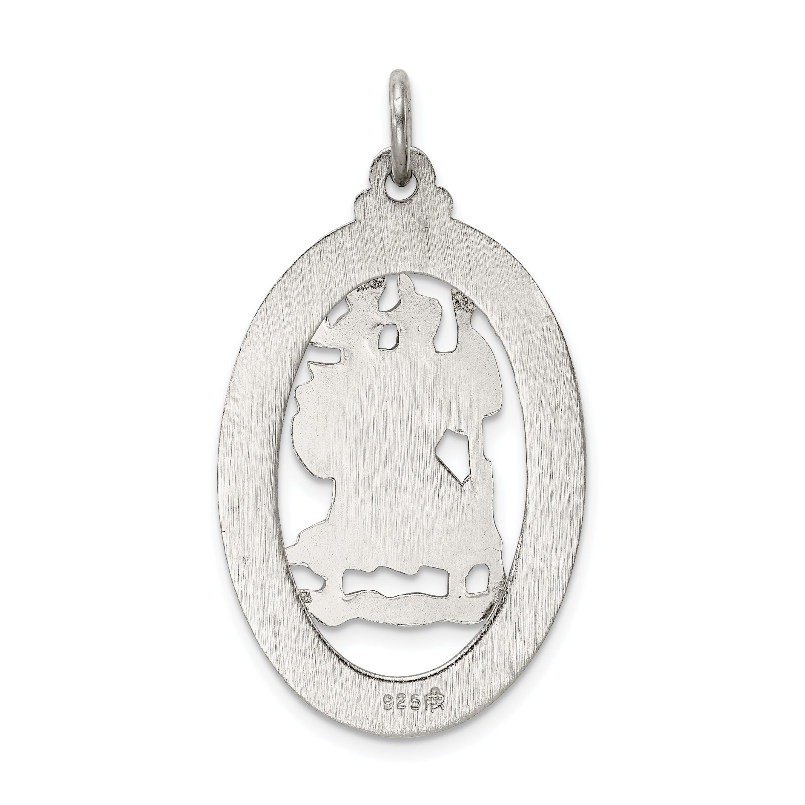 Sterling Silver Rhodium-Plated Saint Christopher Medal