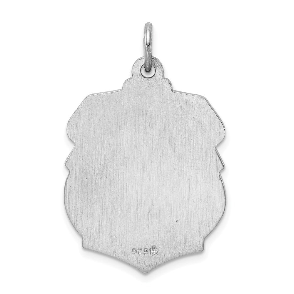 Sterling Silver Rhodium-Plated Saint Michael Badge Medal