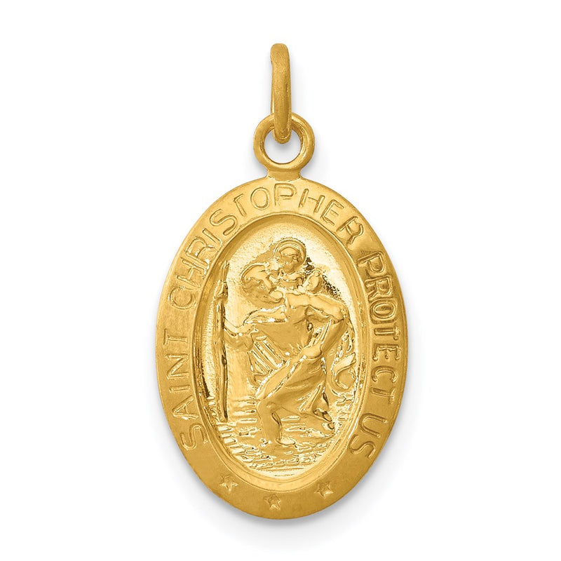 Sterling Silver 24K Gold-Plated Saint Christopher Medal