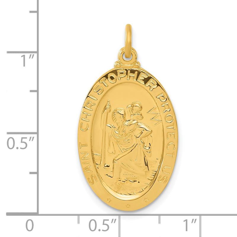 Sterling Silver 24K Gold-Plated Saint Christopher Soccer Medal