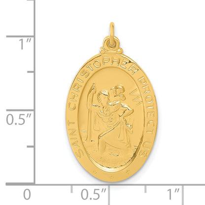 Sterling Silver 24K Gold-Plated Saint Christopher Hockey Medal