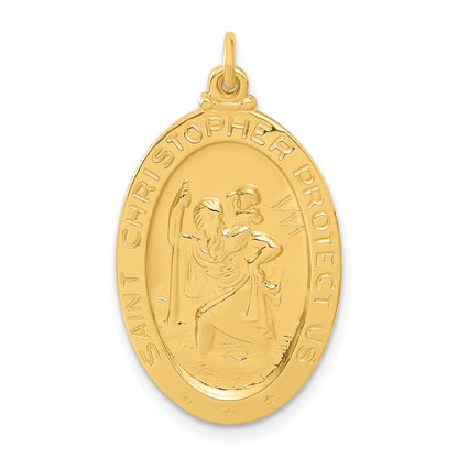 Sterling Silver 24K Gold-Plated Saint Christopher Hockey Medal