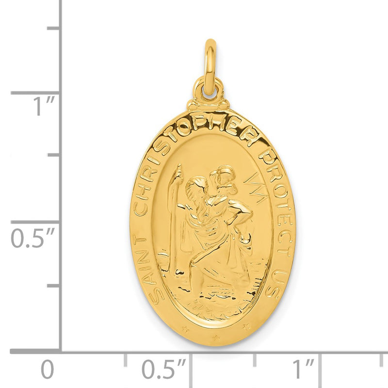Sterling Silver 24K Gold-Plated Saint Christopher Bowling Medal Pendant