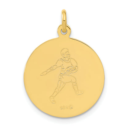 Sterling Silver 24K Gold-Plated Football St. Christopher Medal