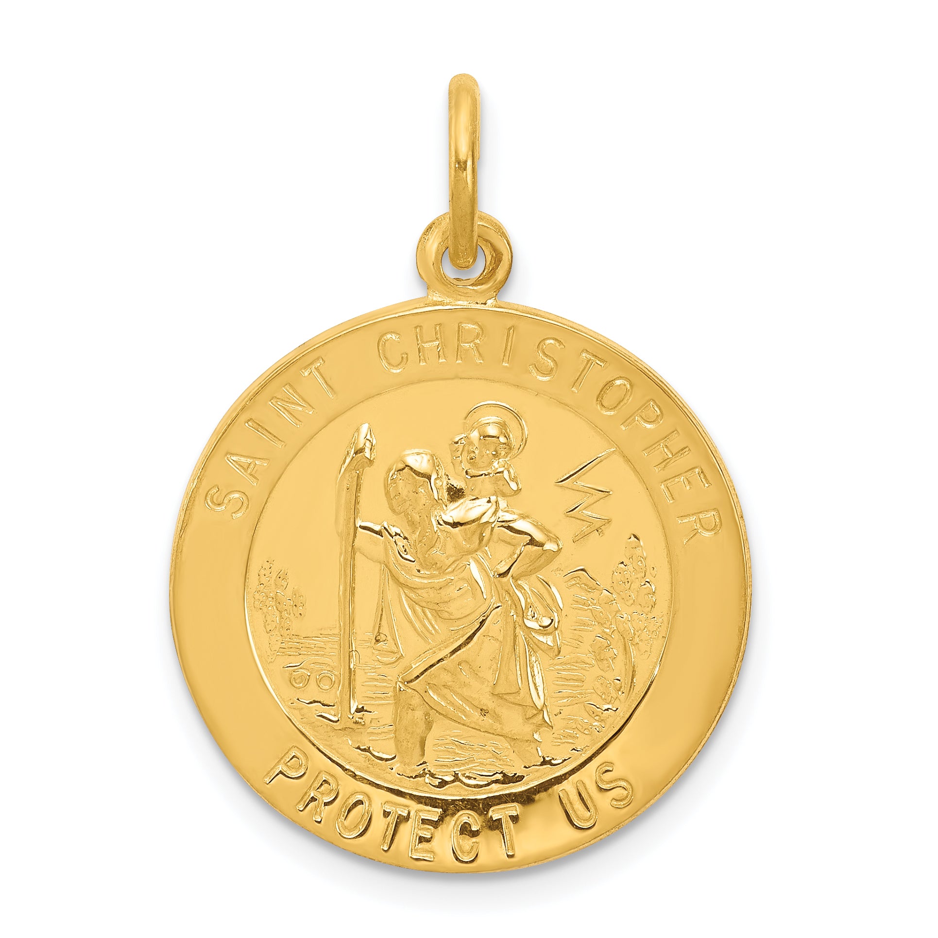 Sterling Silver 24K Gold-Plated St. Christopher Medal