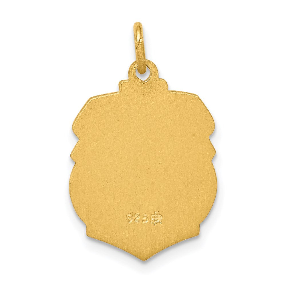 Sterling Silver 24K Gold-Plated Saint Michael Badge Medal