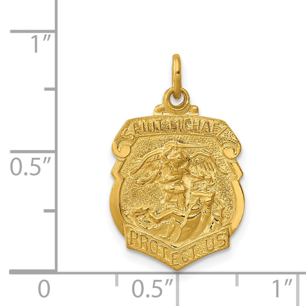 Sterling Silver 24K Gold-Plated Saint Michael Badge Medal