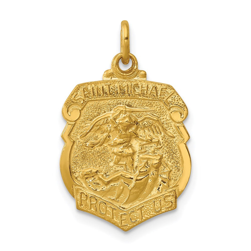 Sterling Silver 24K Gold-Plated Saint Michael Badge Medal