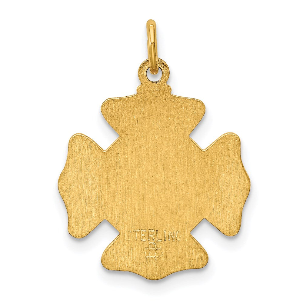 Sterling Silver 24K Gold-Plated Saint Florian Fireman'S Badge Medal