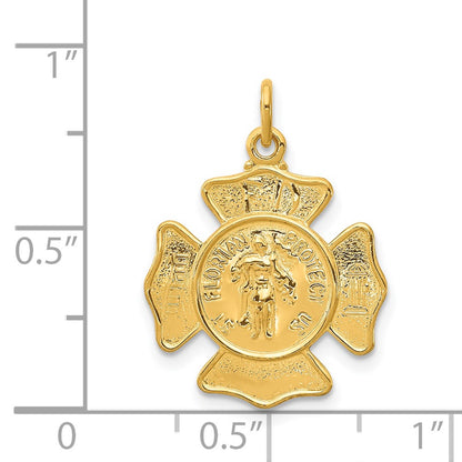 Sterling Silver 24K Gold-Plated Saint Florian Fireman'S Badge Medal
