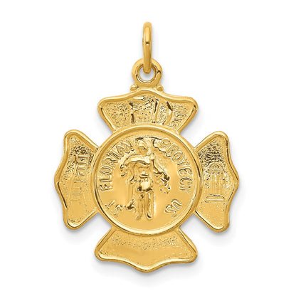 Sterling Silver 24K Gold-Plated Saint Florian Fireman'S Badge Medal