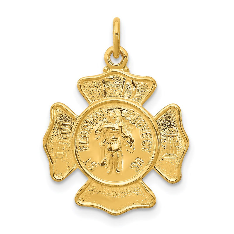 Sterling Silver 24K Gold-Plated Saint Florian Fireman'S Badge Medal