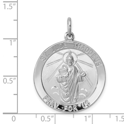Sterling Silver Rhodium-Plated Saint Jude Thaddeus Medal