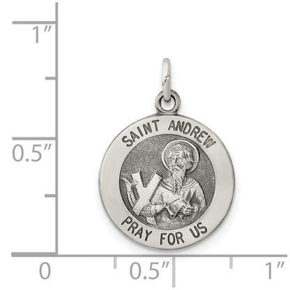Sterling Silver Antiqued Saint Andrew Medal