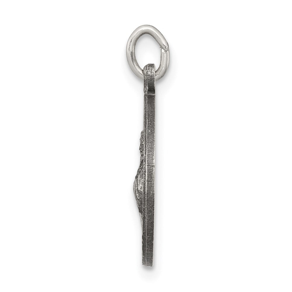 Sterling Silver Antiqued Saint Francis Of Assisi Medal