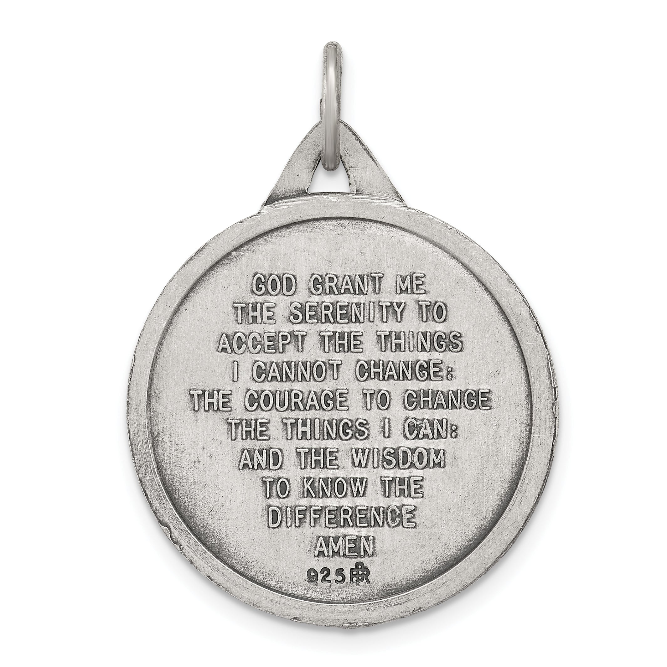Sterling Silver Antiqued Praying Hands Pendant