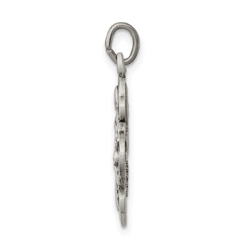 Sterling Silver Antiqued Reservible 4-Way Medal