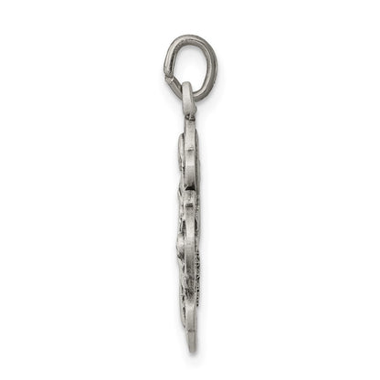 Sterling Silver Antiqued Reservible 4-Way Medal