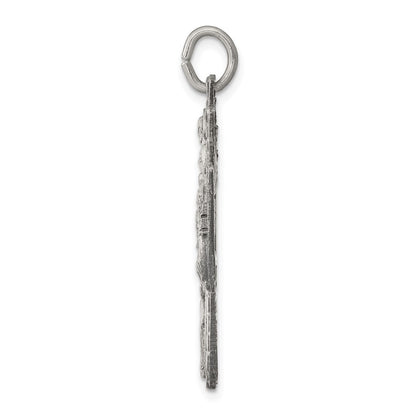 Sterling Silver Antiqued Reversible 4-Way Medal
