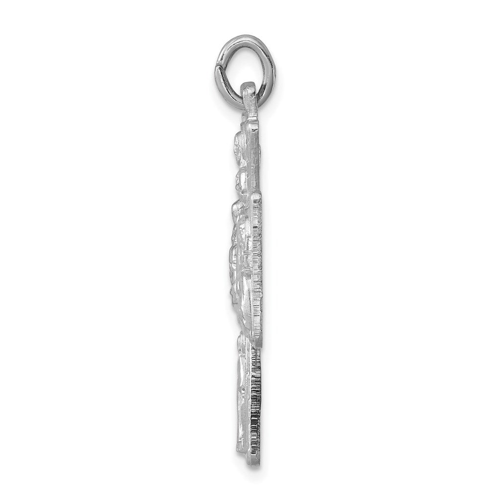 Sterling Silver Rhodium-Plated Reversible 4-Way Medal