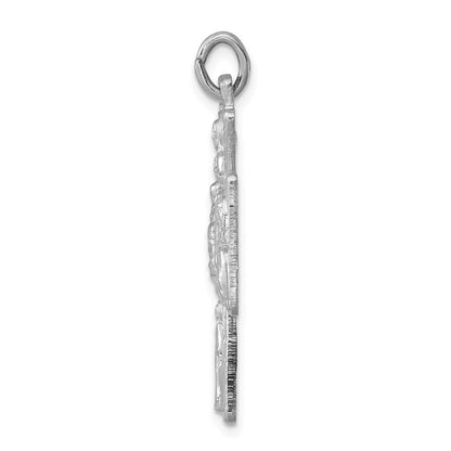 Sterling Silver Rhodium-Plated Reversible 4-Way Medal