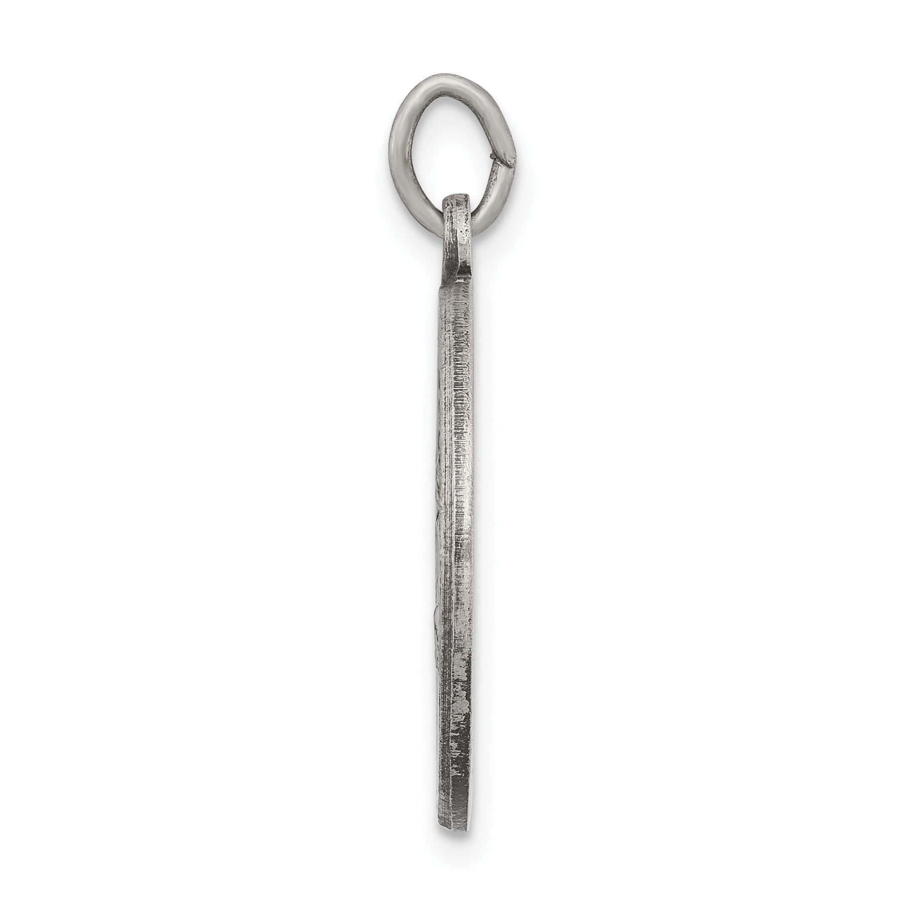 Sterling Silver Antiqued Polished/Matte Holy Communion Pendant