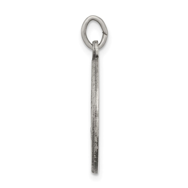 Sterling Silver Antiqued Polished/Matte Holy Communion Pendant