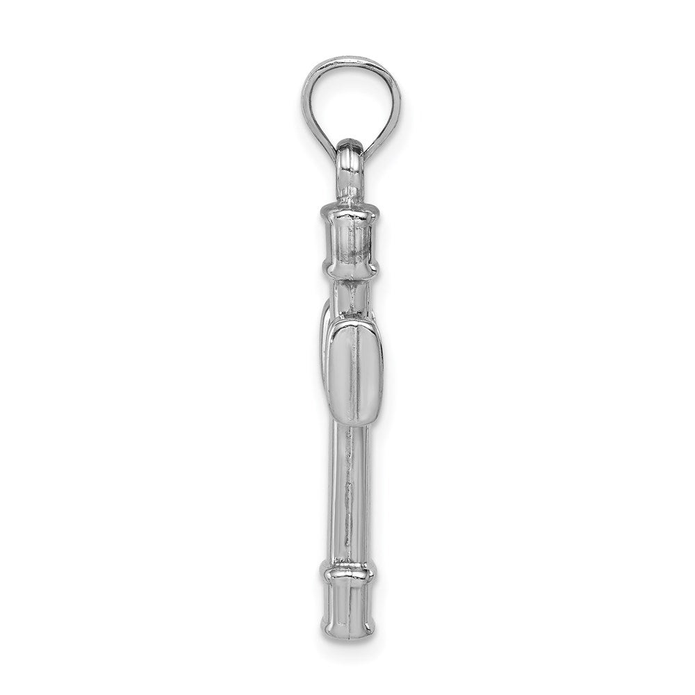 Sterling Silver Rhodium-Plated Hollow Reversible Cross Pendant