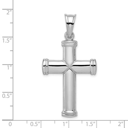 Sterling Silver Rhodium-Plated Hollow Reversible Cross Pendant