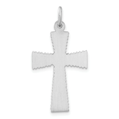 Sterling Silver Antiqued Textured Cross Pendant