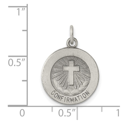 Sterling Silver Antiqued Confirmation Medal