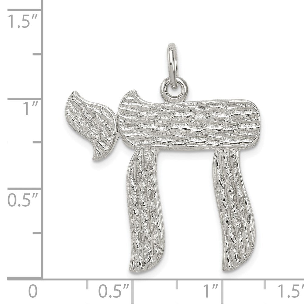 Chai Jewish Symbol (No Texture - Custom Order) Pendant in 14K White Gold