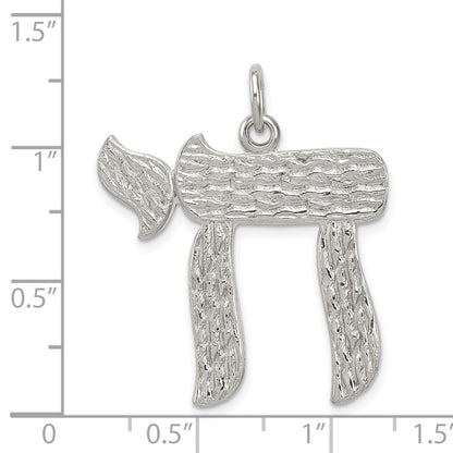 Chai Jewish Symbol (No Texture - Custom Order) Pendant in 14K White Gold