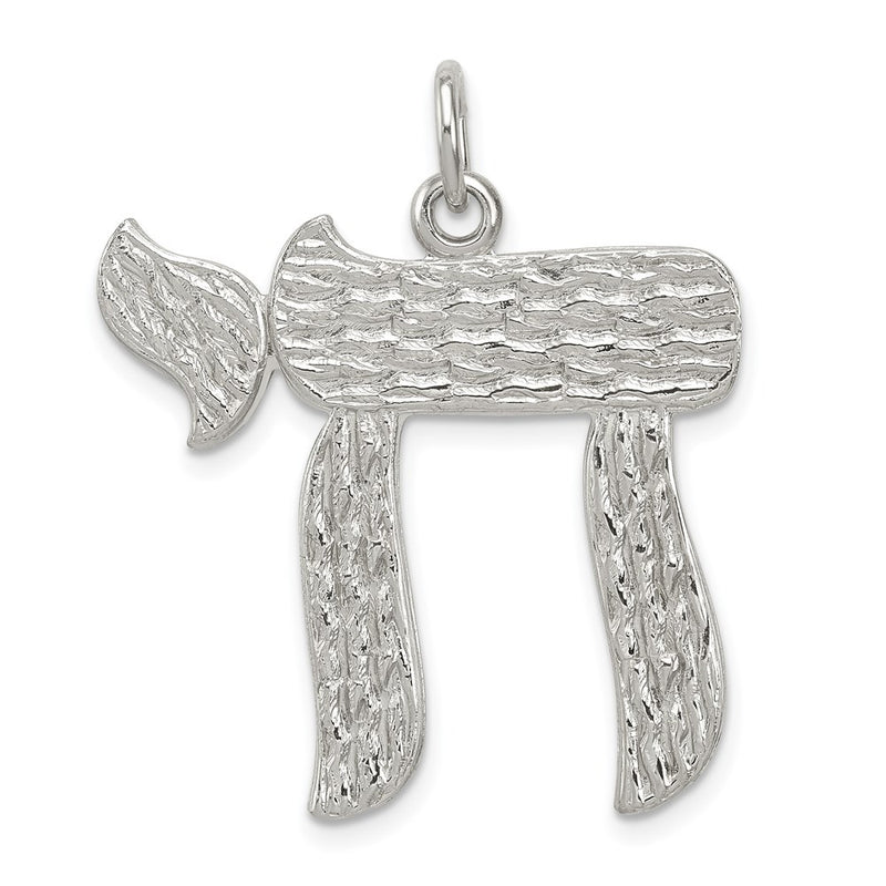 Chai Jewish Symbol (No Texture - Custom Order) Pendant in 14K White Gold